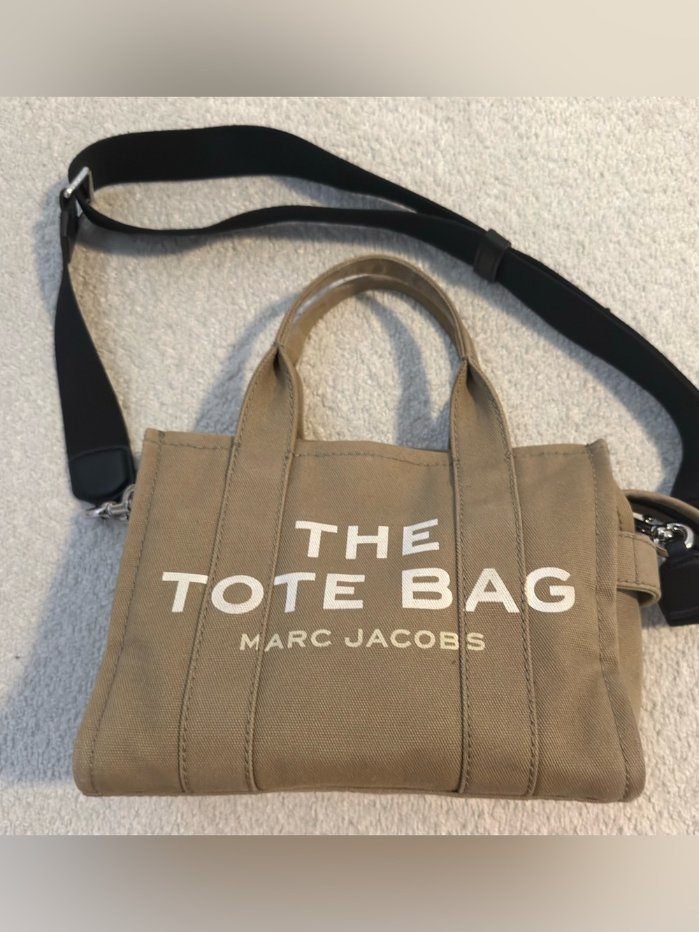 Marc Jacobs The Small Tote Bag | Canvas Crossbody Tote | Warm Taupe - Picture 5 of 5